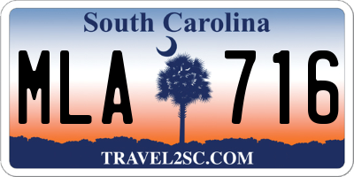 SC license plate MLA716