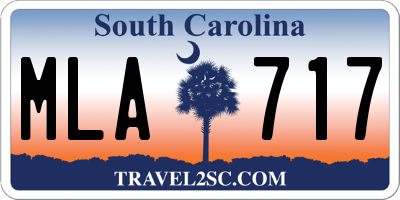 SC license plate MLA717
