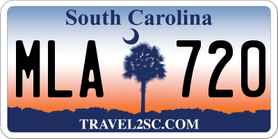 SC license plate MLA720