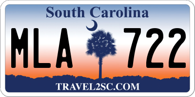 SC license plate MLA722