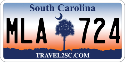 SC license plate MLA724
