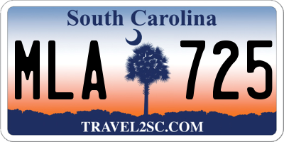 SC license plate MLA725