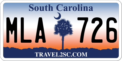 SC license plate MLA726