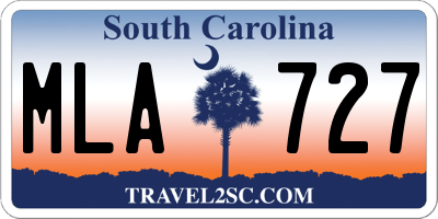 SC license plate MLA727