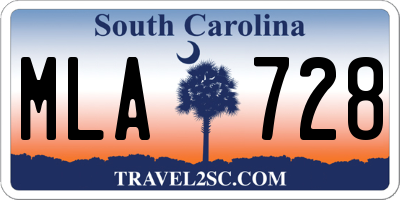 SC license plate MLA728