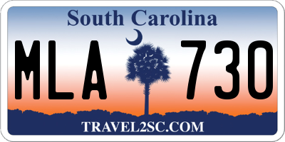 SC license plate MLA730