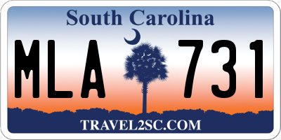 SC license plate MLA731