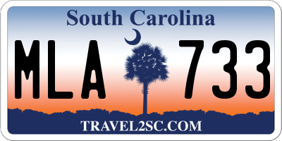 SC license plate MLA733
