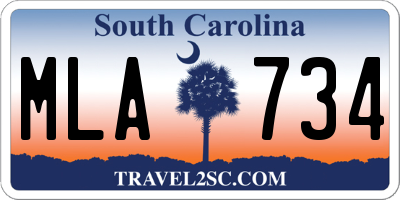 SC license plate MLA734