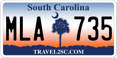 SC license plate MLA735