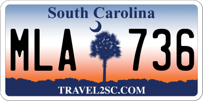 SC license plate MLA736