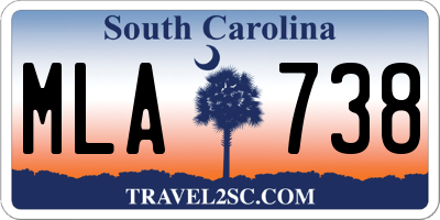 SC license plate MLA738