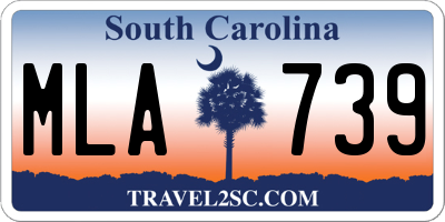SC license plate MLA739