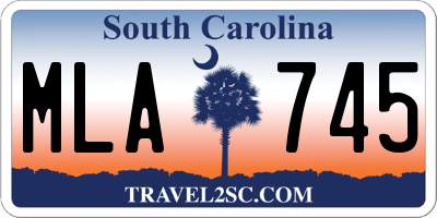 SC license plate MLA745