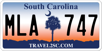 SC license plate MLA747