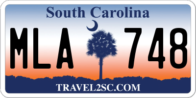 SC license plate MLA748