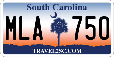 SC license plate MLA750