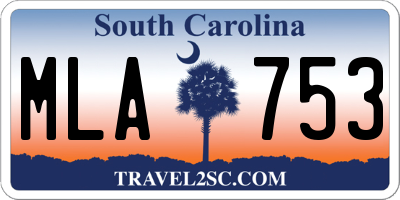SC license plate MLA753