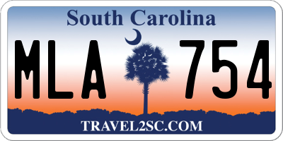 SC license plate MLA754