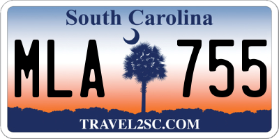 SC license plate MLA755
