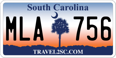 SC license plate MLA756