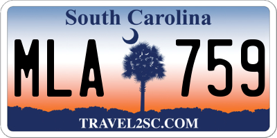 SC license plate MLA759