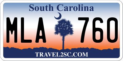 SC license plate MLA760