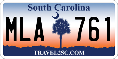 SC license plate MLA761