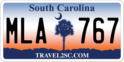 SC license plate MLA767