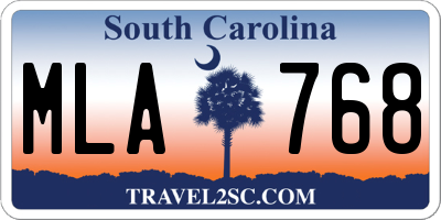 SC license plate MLA768