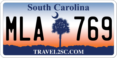 SC license plate MLA769