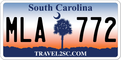 SC license plate MLA772