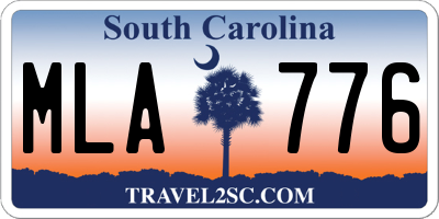 SC license plate MLA776