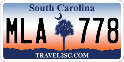 SC license plate MLA778