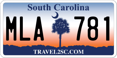 SC license plate MLA781