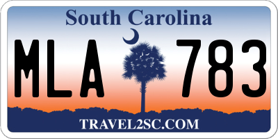 SC license plate MLA783