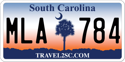 SC license plate MLA784