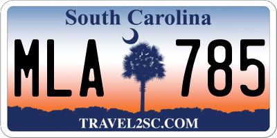 SC license plate MLA785