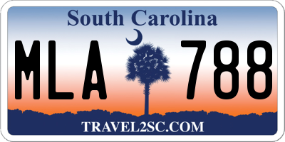 SC license plate MLA788