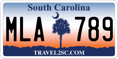 SC license plate MLA789
