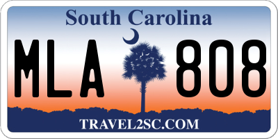 SC license plate MLA808