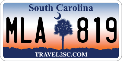 SC license plate MLA819