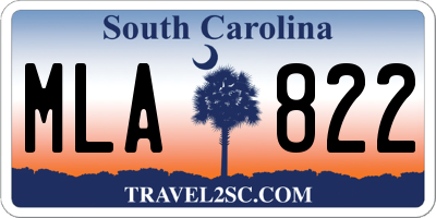 SC license plate MLA822