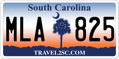 SC license plate MLA825