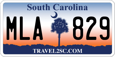 SC license plate MLA829