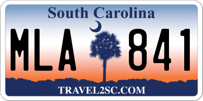 SC license plate MLA841