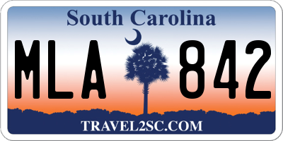 SC license plate MLA842