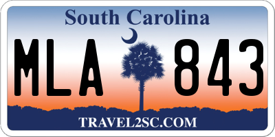 SC license plate MLA843