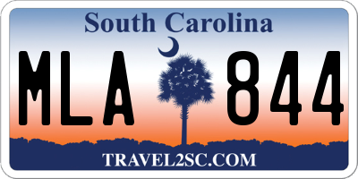 SC license plate MLA844