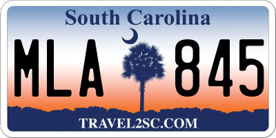 SC license plate MLA845